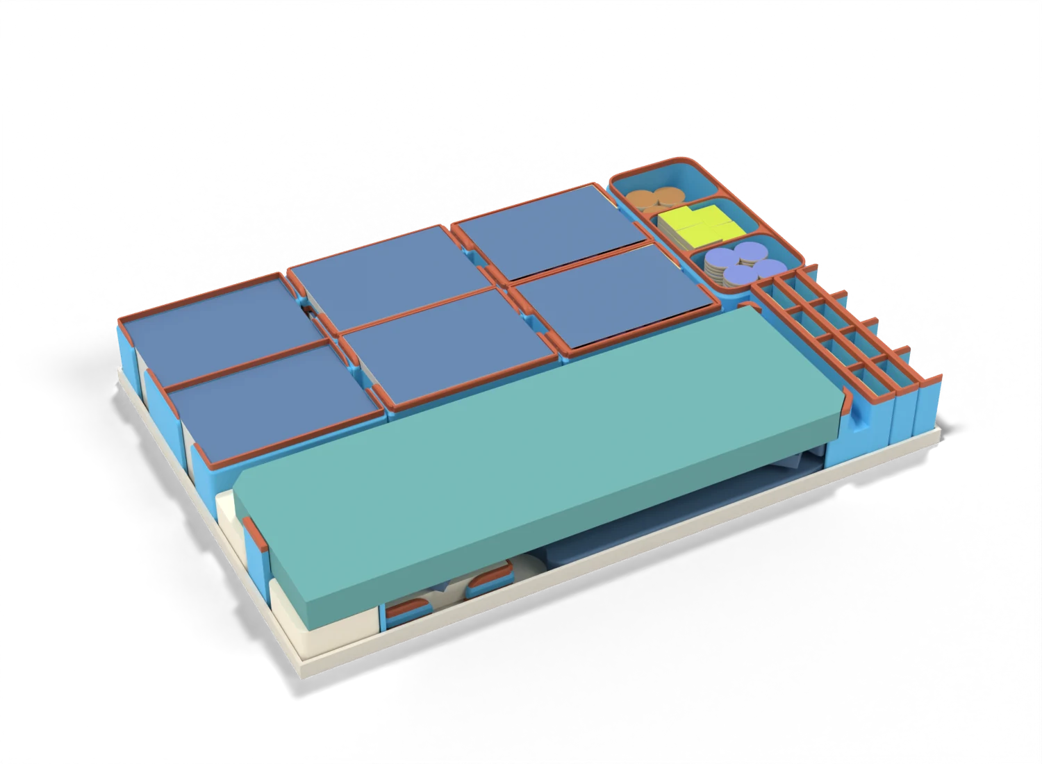 The insert compatible with SETI in its box, lids off