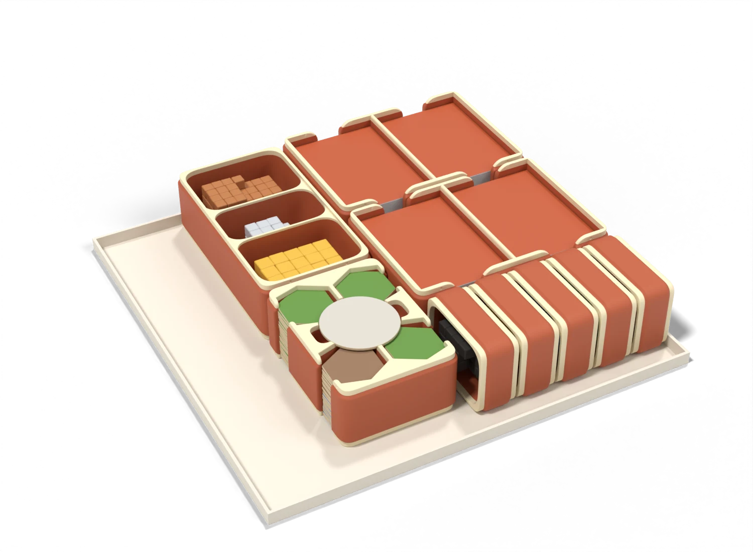 The insert compatible with Terraforming Mars in its box, lids off